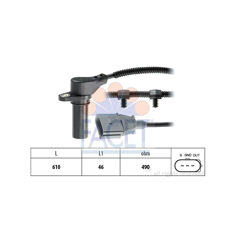Capteur d'angle, vilebrequin FACET 9.0259