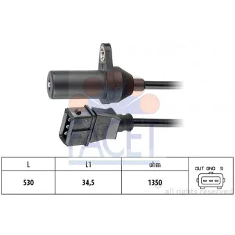 Capteur d'angle, vilebrequin FACET 9.0265