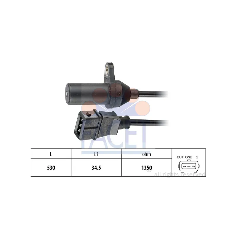 Capteur d'angle, vilebrequin FACET 9.0265