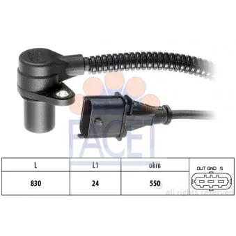 Capteur d'angle, vilebrequin FACET 9.0266