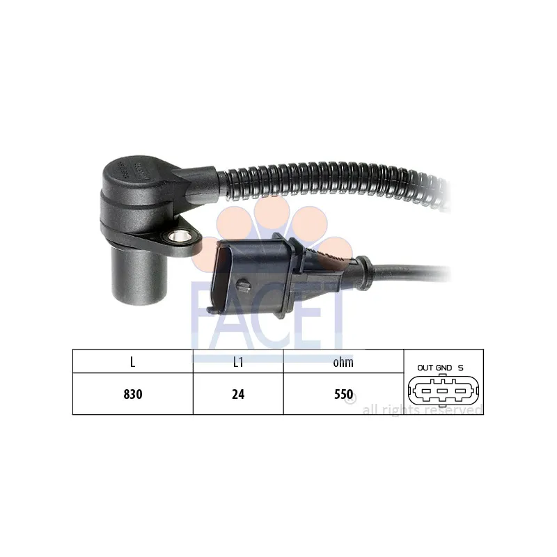 Capteur d'angle, vilebrequin FACET 9.0266