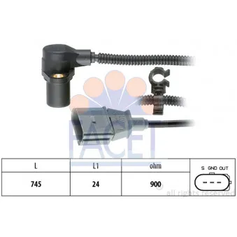 Capteur d'angle, vilebrequin FACET 9.0267