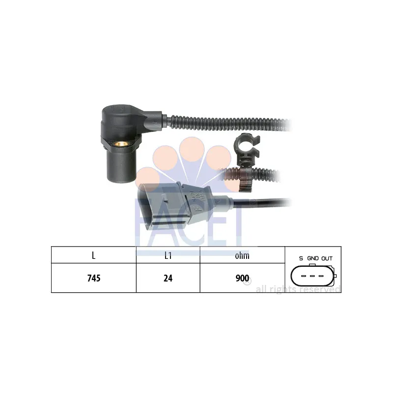 Capteur d'angle, vilebrequin FACET 9.0267