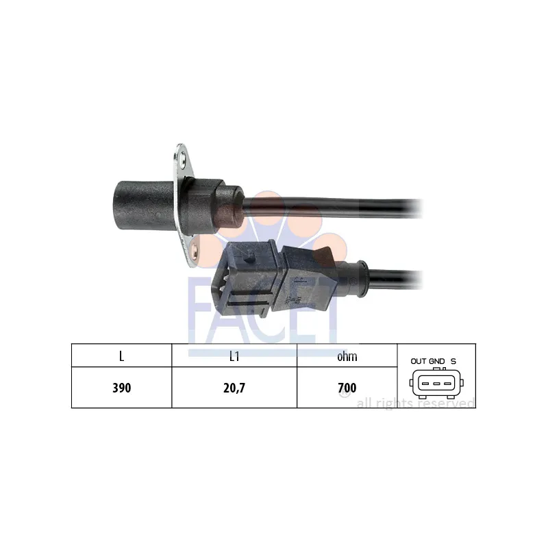 Capteur d'angle, vilebrequin FACET 9.0270