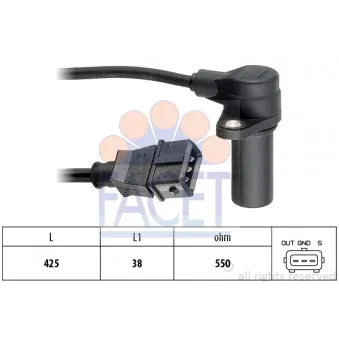 Capteur d'angle, vilebrequin FACET 9.0271