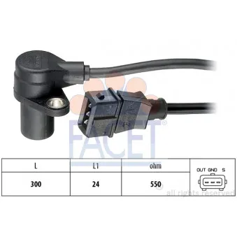 Capteur d'angle, vilebrequin FACET 9.0272