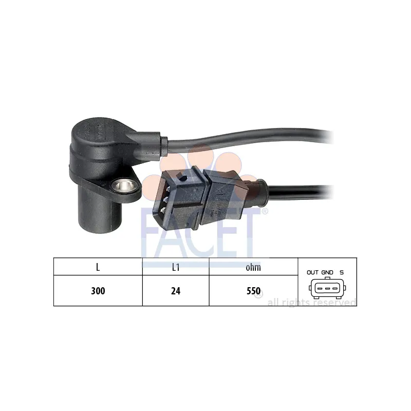 Capteur d'angle, vilebrequin FACET 9.0272