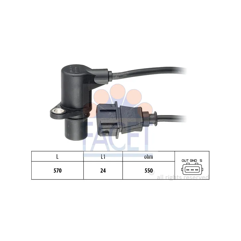 Capteur d'angle, vilebrequin FACET 9.0273