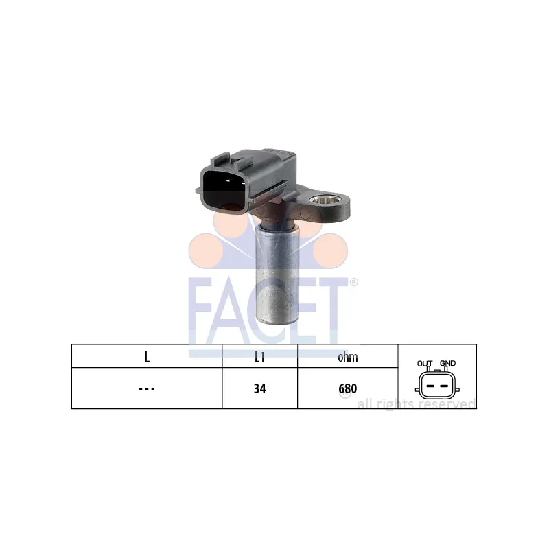 Capteur d'angle, vilebrequin FACET 9.0276