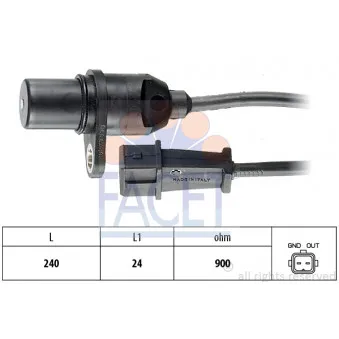 Capteur d'angle, vilebrequin FACET 9.0279