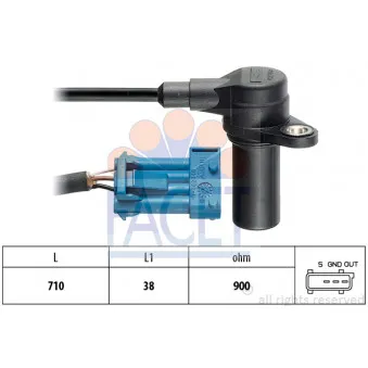 Capteur d'angle, vilebrequin FACET 9.0282