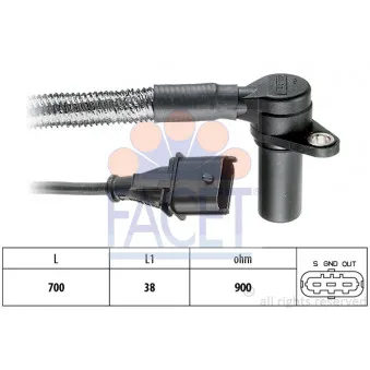 Capteur d'angle, vilebrequin FACET 9.0284