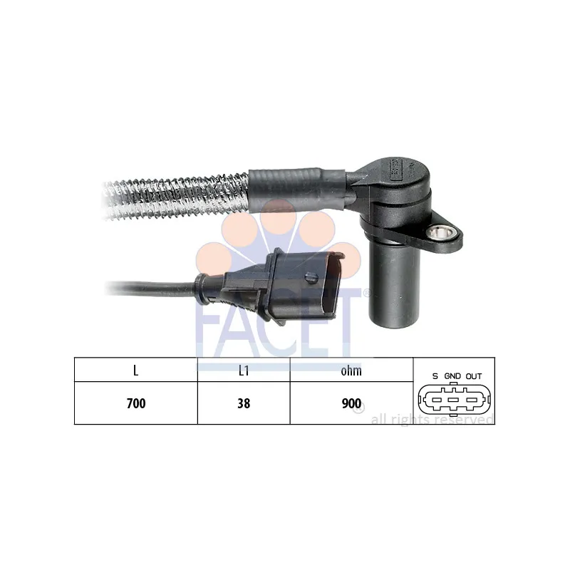Capteur d'angle, vilebrequin FACET 9.0284