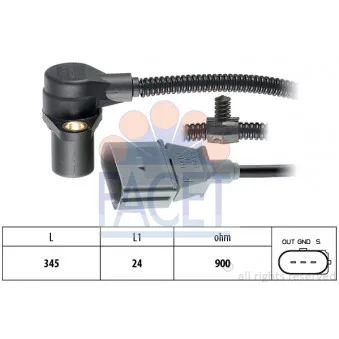 Capteur d'angle, vilebrequin FACET 9.0287