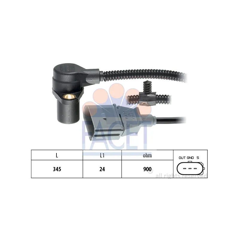 Capteur d'angle, vilebrequin FACET 9.0287