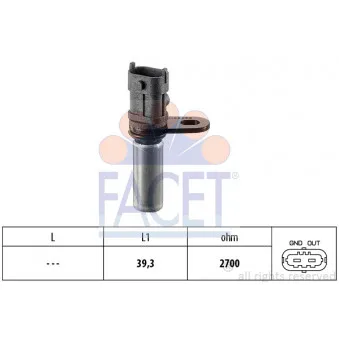Capteur d'angle, vilebrequin FACET 9.0288