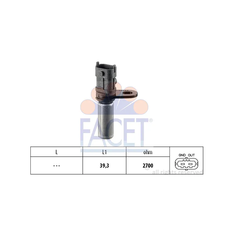 Capteur d'angle, vilebrequin FACET 9.0288