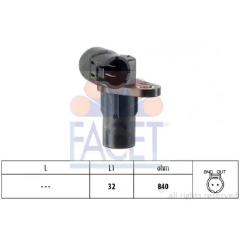 Capteur d'angle, vilebrequin FACET 9.0291