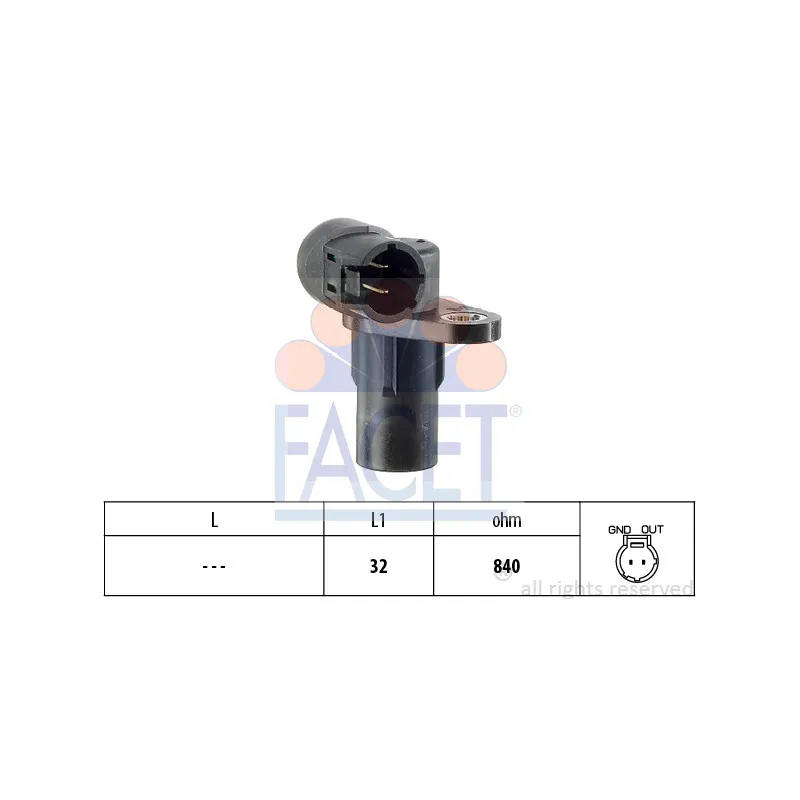 Capteur d'angle, vilebrequin FACET 9.0291