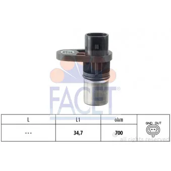 Capteur d'angle, vilebrequin FACET 9.0292