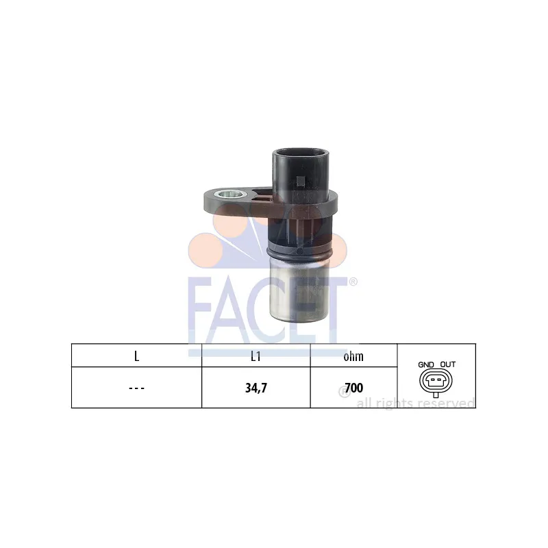 Capteur d'angle, vilebrequin FACET 9.0292