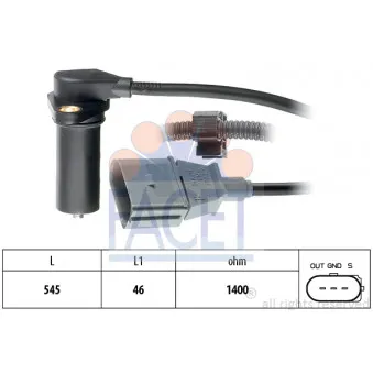 Capteur d'angle, vilebrequin FACET 9.0295