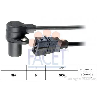 Capteur d'angle, vilebrequin FACET 9.0296