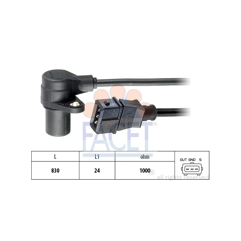 Capteur d'angle, vilebrequin FACET 9.0296