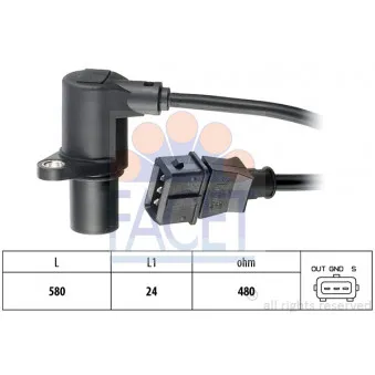 Capteur d'angle, vilebrequin FACET 9.0297