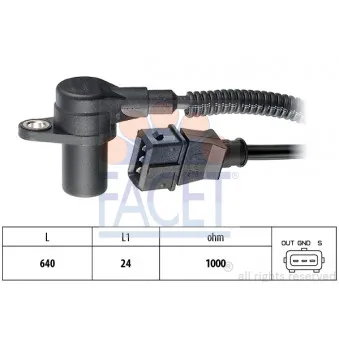 Capteur d'angle, vilebrequin FACET 9.0301