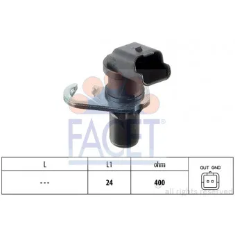 Capteur d'angle, vilebrequin FACET 9.0303