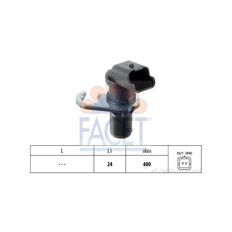 Capteur d'angle, vilebrequin FACET 9.0303