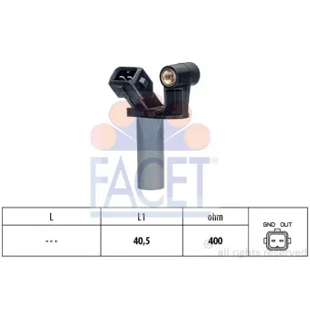 Capteur d'angle, vilebrequin FACET 9.0307