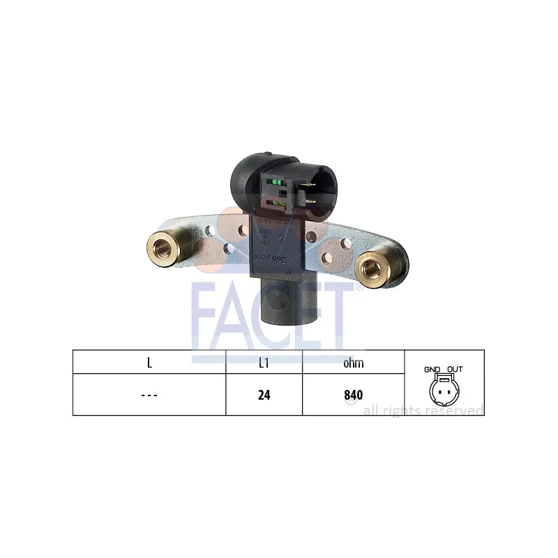 Capteur d'angle, vilebrequin FACET 9.0324