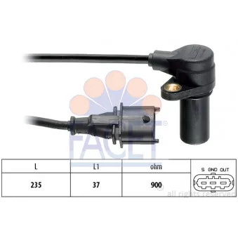 Capteur d'angle, vilebrequin FACET 9.0326