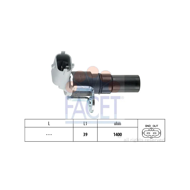Capteur d'angle, vilebrequin FACET 9.0327