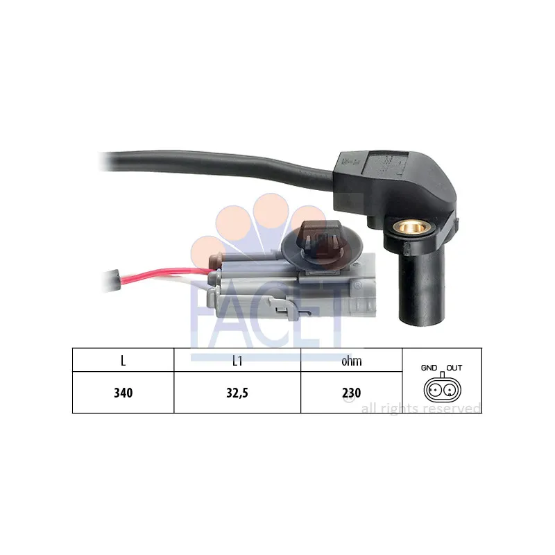 Capteur d'angle, vilebrequin FACET 9.0328