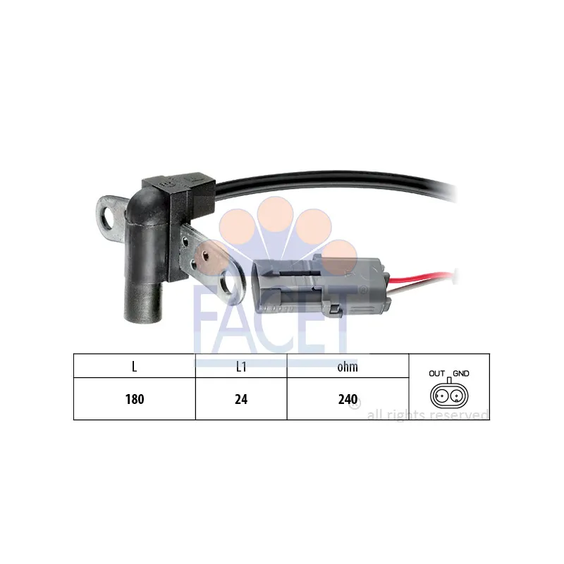 Capteur d'angle, vilebrequin FACET 9.0352