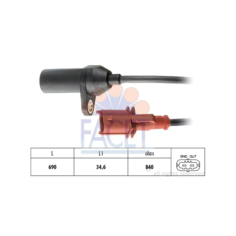 Capteur d'angle, vilebrequin FACET 9.0356