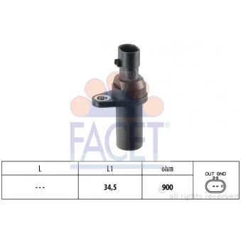 Capteur d'angle, vilebrequin FACET 9.0377