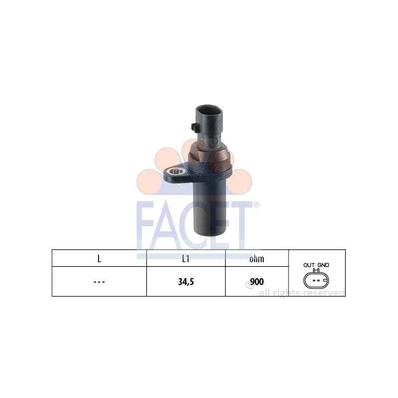 Capteur d'angle, vilebrequin FACET 9.0377