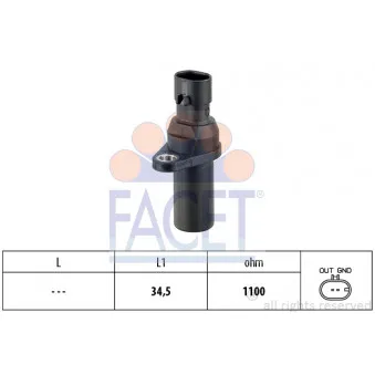 Capteur d'angle, vilebrequin FACET 9.0378