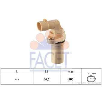 Capteur d'angle, vilebrequin FACET 9.0379