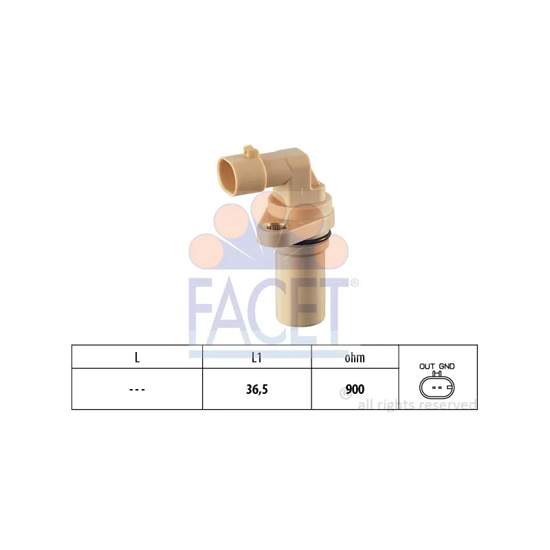 Capteur d'angle, vilebrequin FACET 9.0379