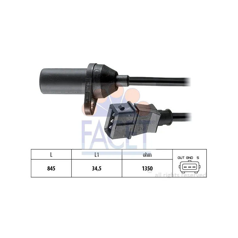 Capteur d'angle, vilebrequin FACET 9.0381