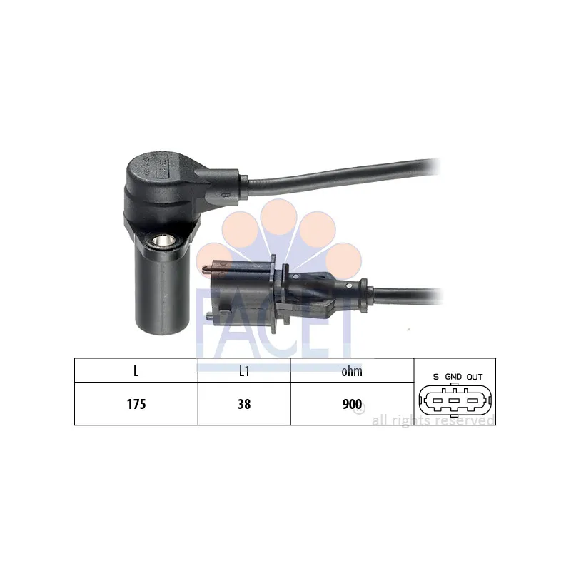 Capteur d'angle, vilebrequin FACET 9.0382