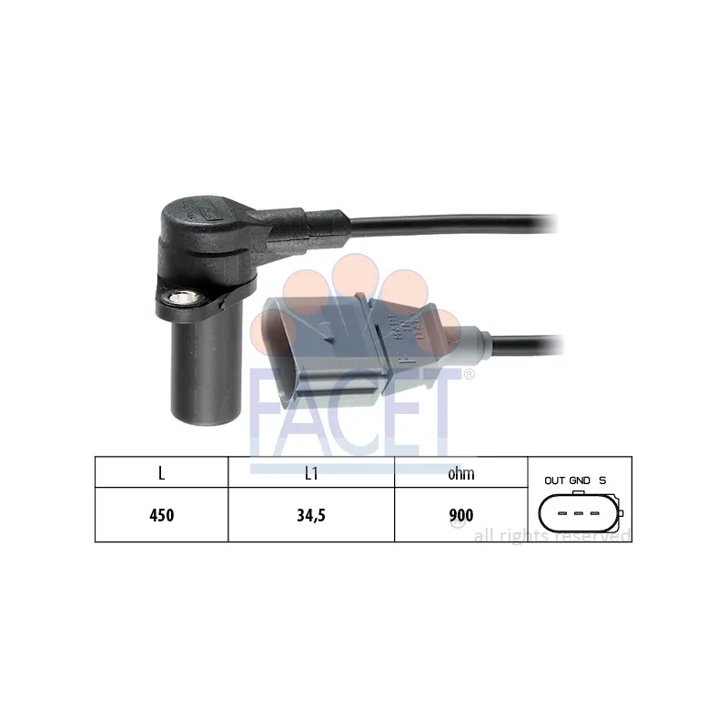 Capteur d'angle, vilebrequin FACET 9.0383