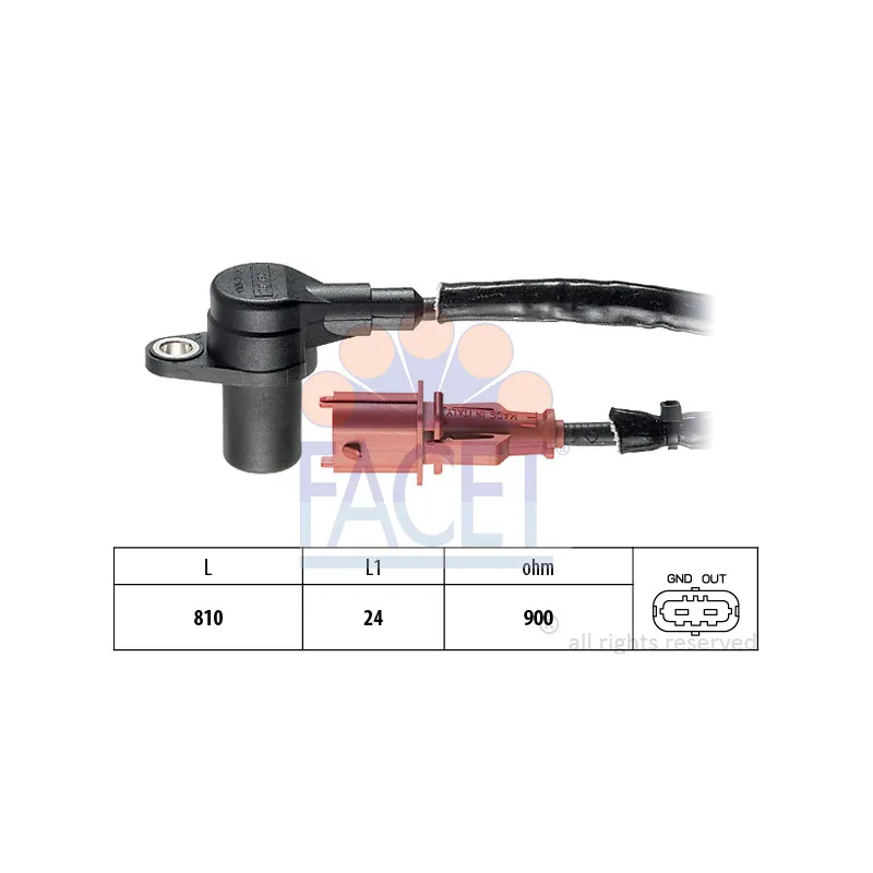 Capteur d'angle, vilebrequin FACET 9.0384