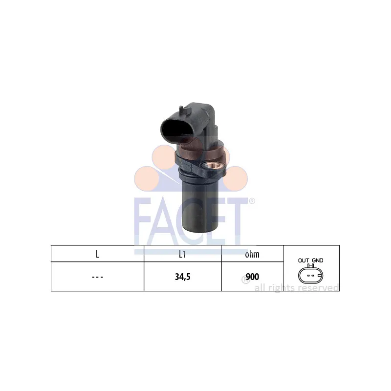 Capteur d'angle, vilebrequin FACET 9.0389