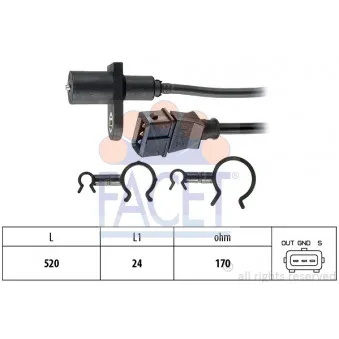 Capteur d'angle, vilebrequin FACET 9.0397